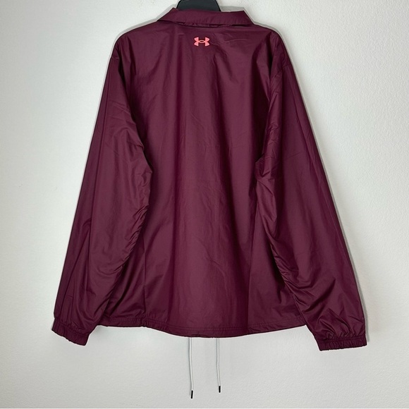 NWT Under Armour Men's Project Rock Iron Paradise Jacket in Dark Maroon size 2XL - Picture 10 of 11